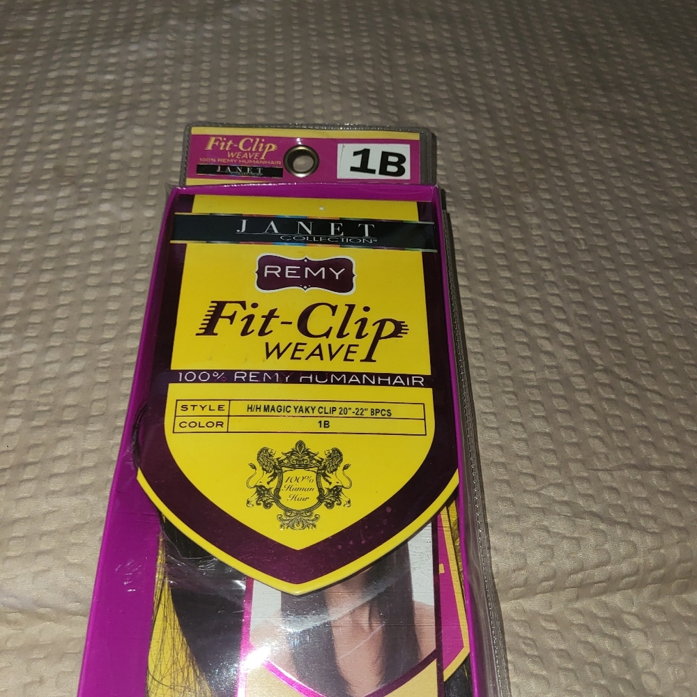 Remy Fit-Clip Human Hair Weave H/H MAGIC YAKY CLIP 20"-22" BPCS 1B